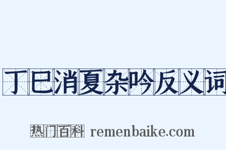 丁巳消夏杂吟反义词是什么意思的图片